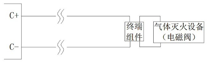JBF5016青海气体灭火控制器喷洒启动输出接线示意图